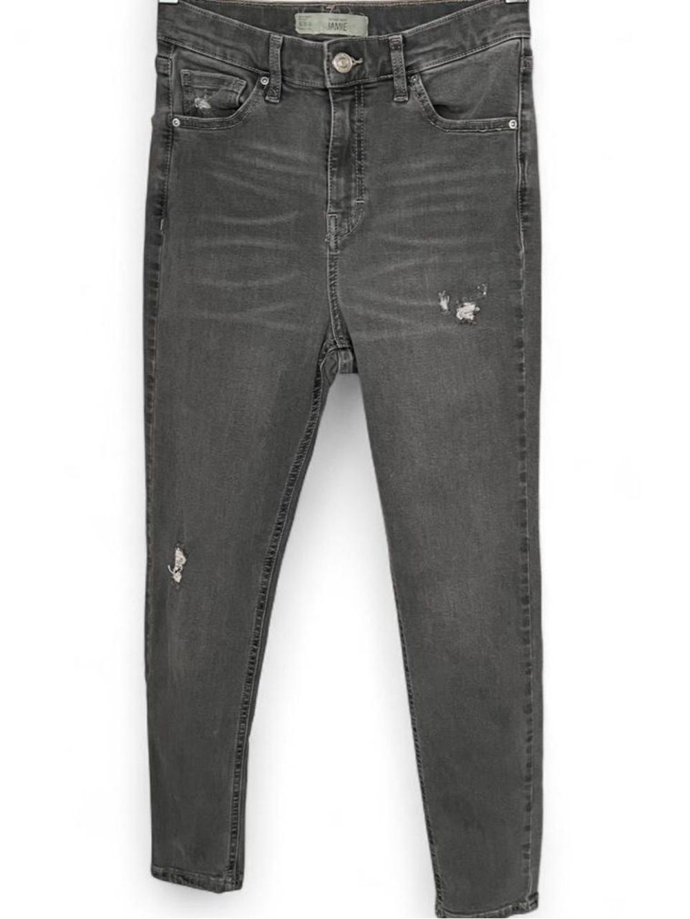 Topshop Jamie High-Rise Skinny Jeans in Washed Gray